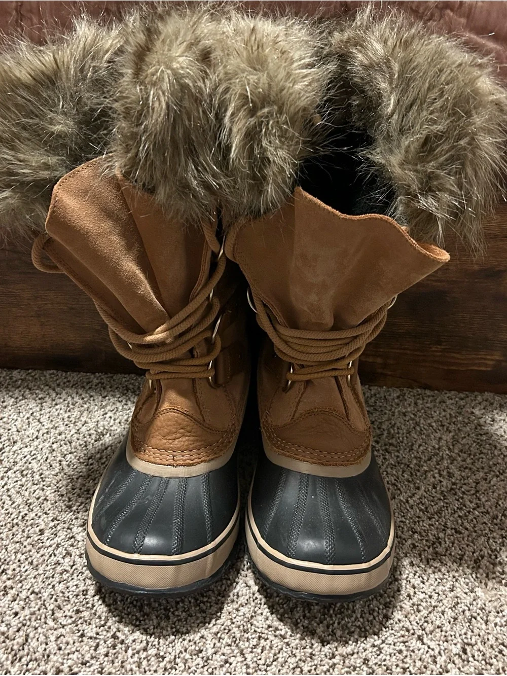 Sorel Brown | Lace-Up Waterproof Winter Boots | Insulated | Tan + Black